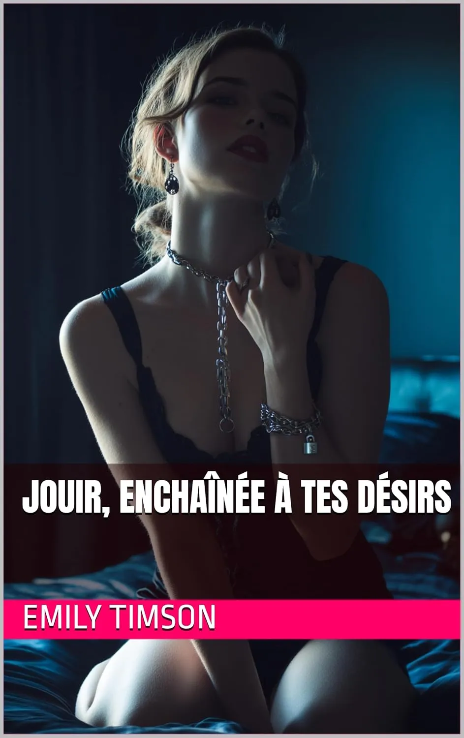 Couverture du roman érotique "Jouir, Enchaînée à Tes Désirs" par Emily Timson - Livre BDSM disponible sur Amazon